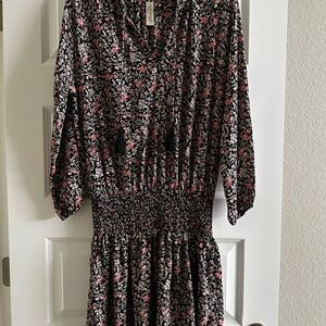 Allison Joy Floral Dress with Pink and White Accents